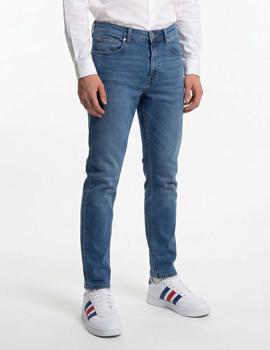 Jeans skinny lavado medio para hombre