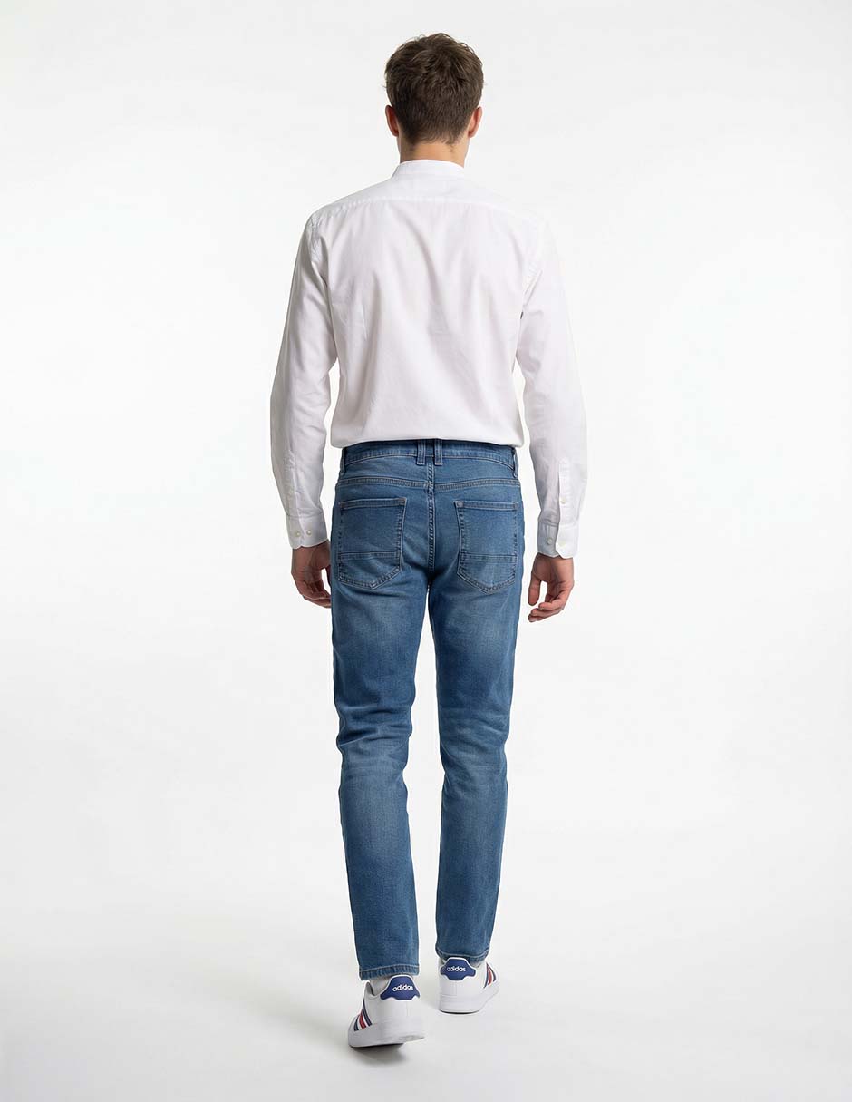 Jeans skinny lavado medio para hombre 2