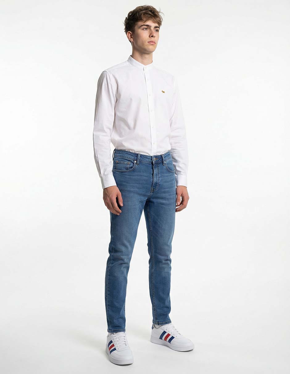 Jeans skinny lavado medio para hombre 3