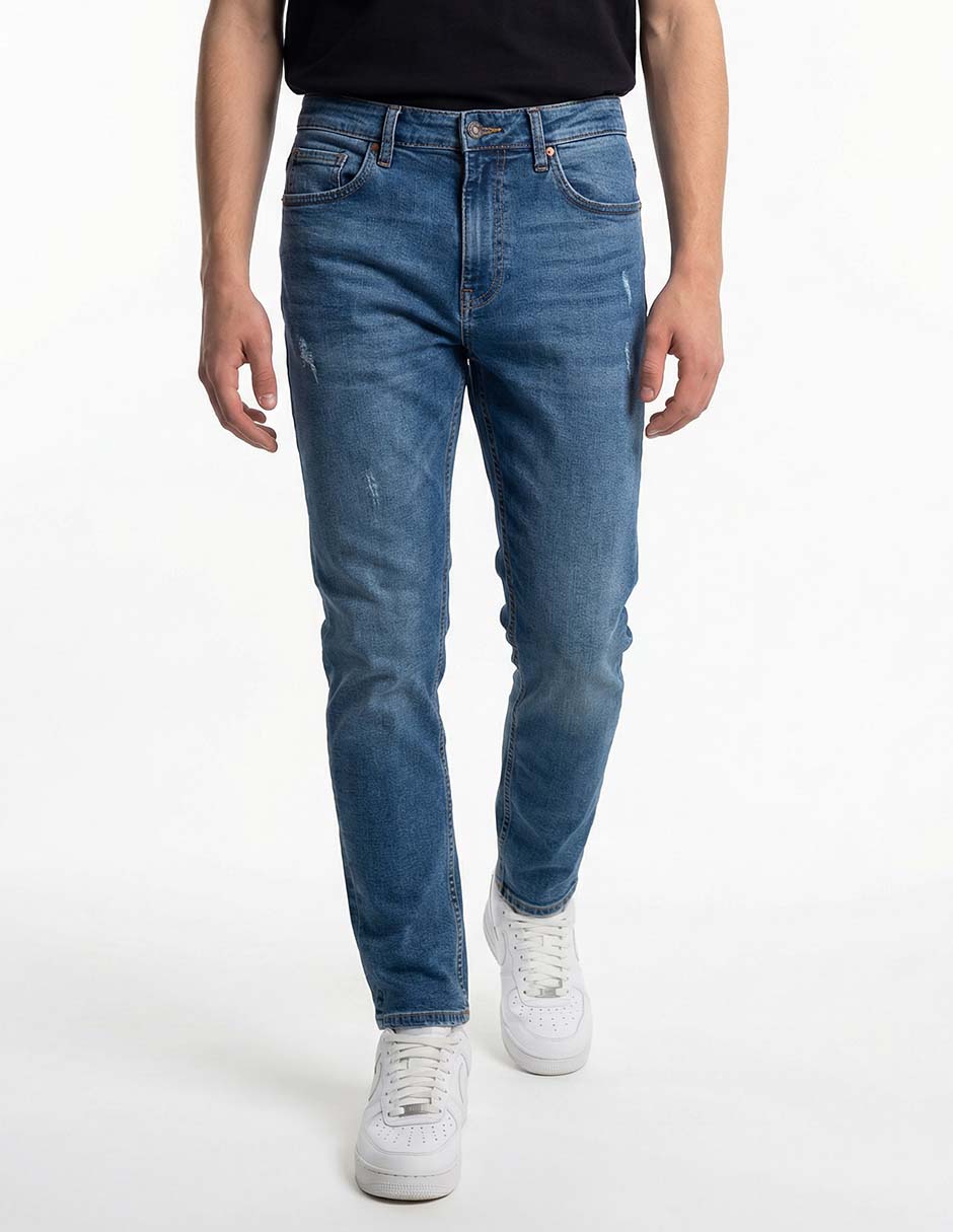Jeans slim deslavado para hombre