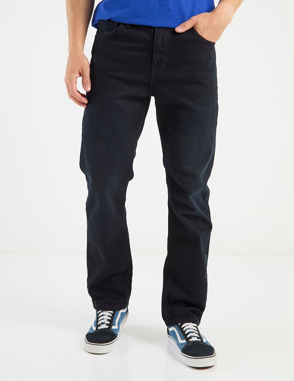 Jeans straight deslavado para hombre 2
