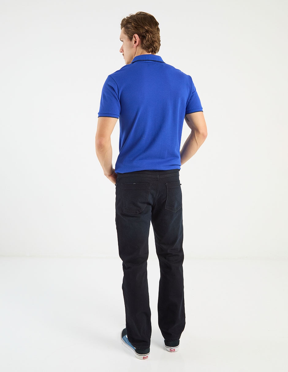 Jeans straight deslavado para hombre 6