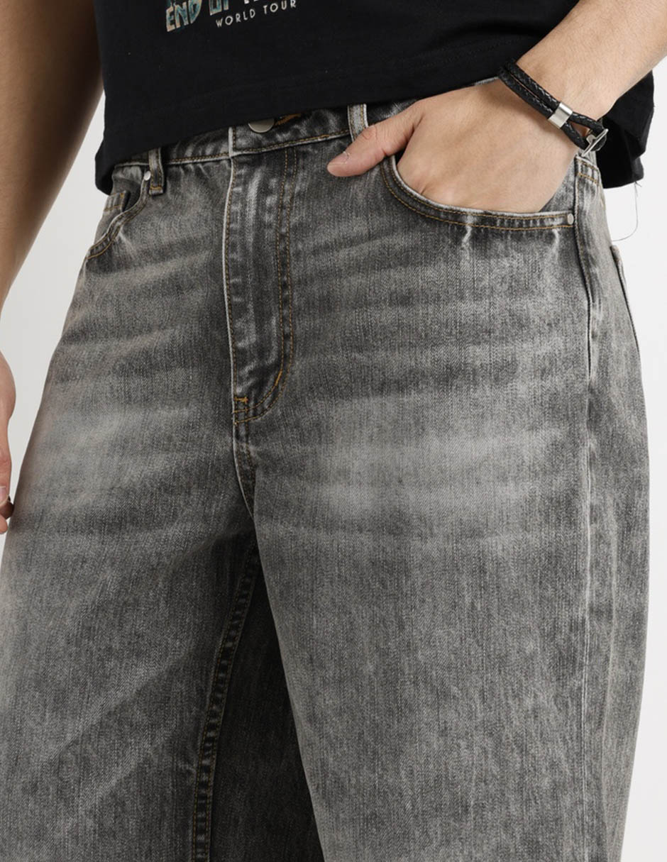 Jeans baggy lavado stone wash para hombre 4