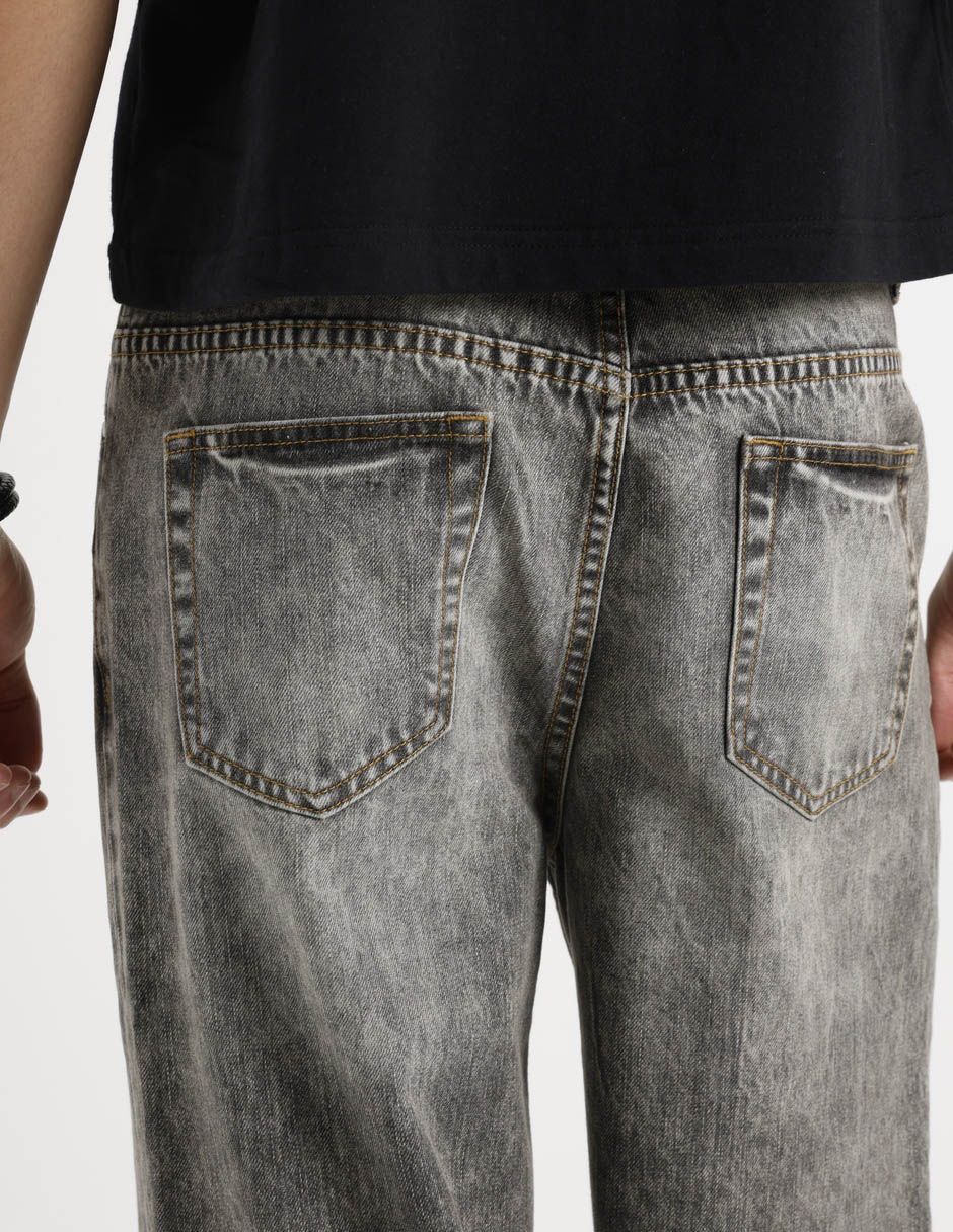 Jeans baggy lavado stone wash para hombre 5