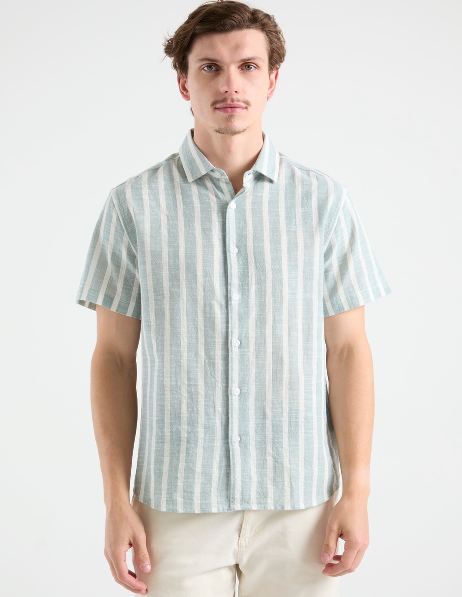 Camisa casual de algodón manga corta para hombre 2