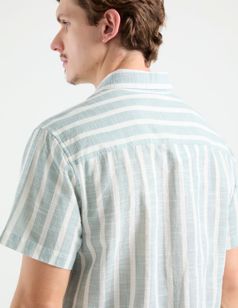 Camisa casual de algodón manga corta para hombre 5