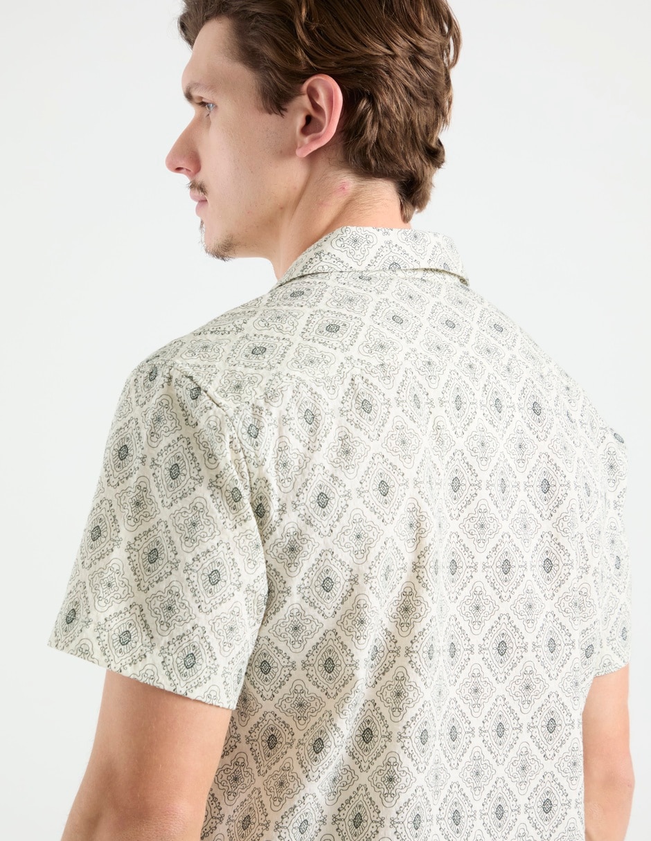 Camisa playa manga corta para hombre 5