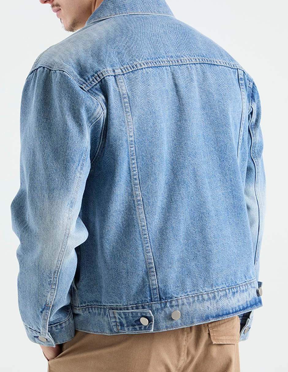 Chamarra denim con bolsillos para hombre 5