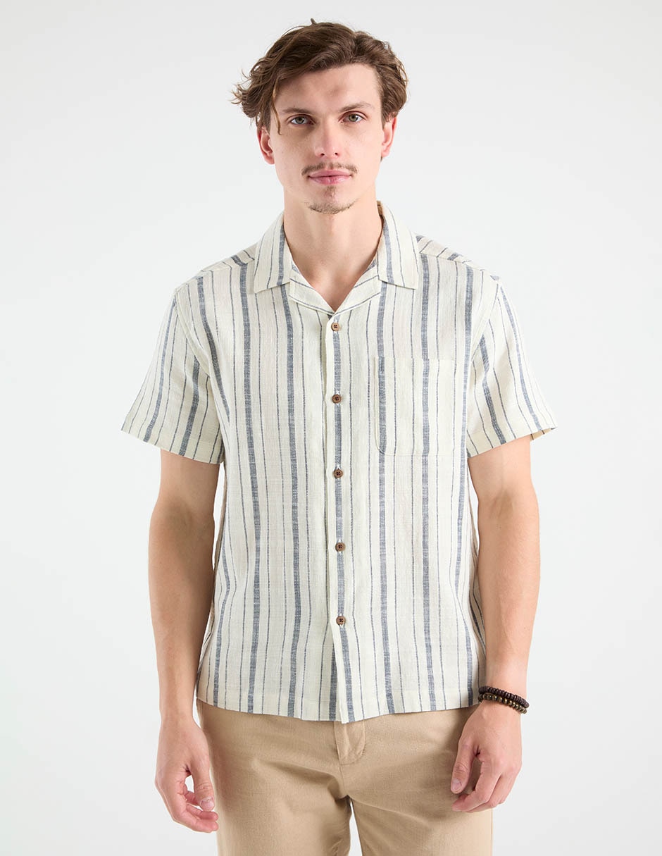 Camisa casual de algodón manga corta para hombre 2