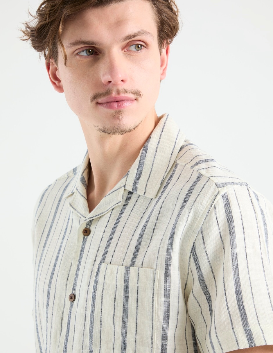Camisa casual de algodón manga corta para hombre 4