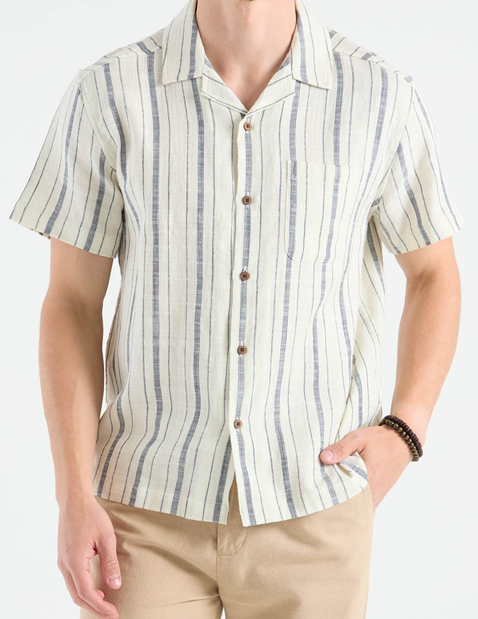 Camisa casual de algodón manga corta para hombre 5