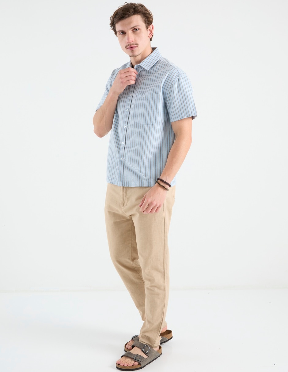 Camisa casual de algodón manga corta para hombre 3