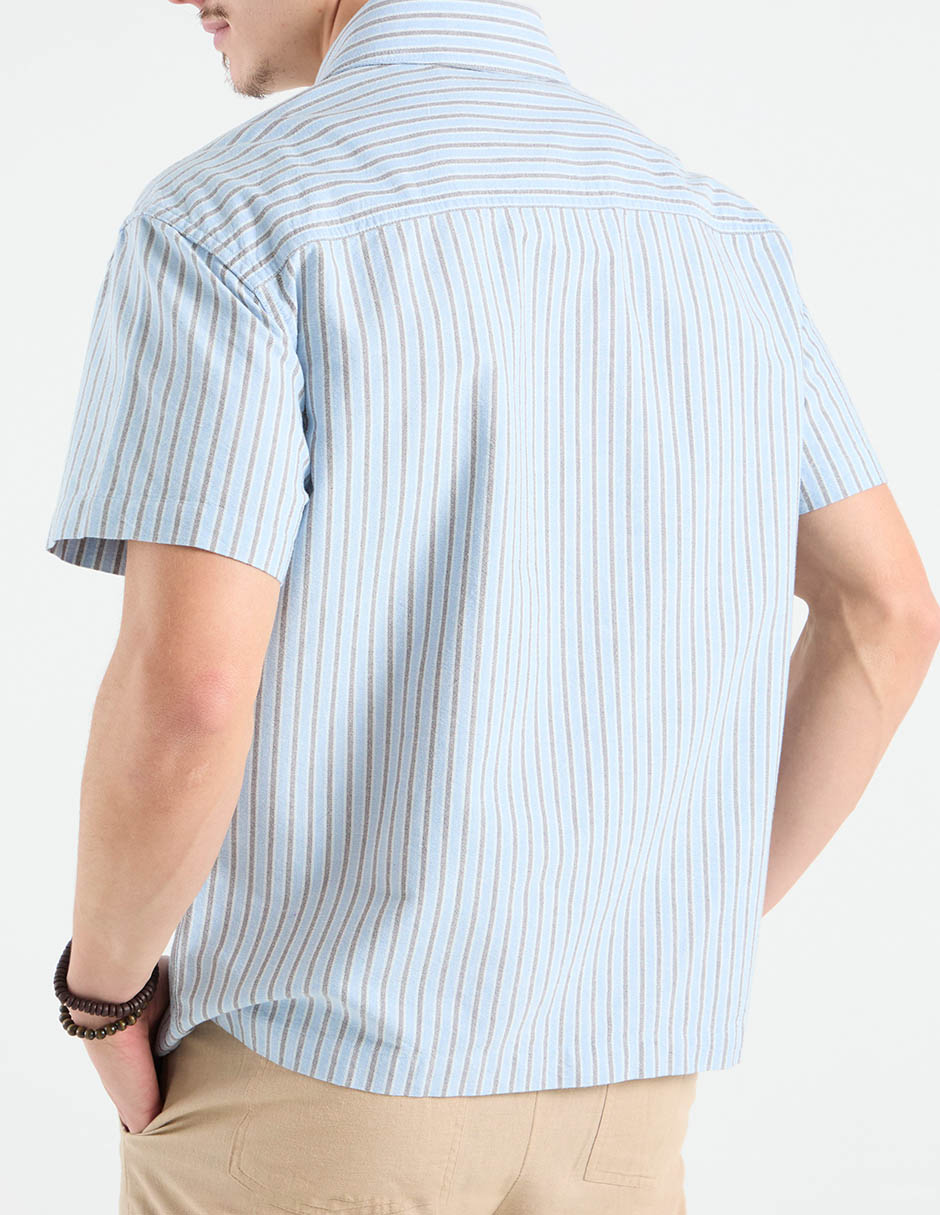 Camisa casual de algodón manga corta para hombre 5