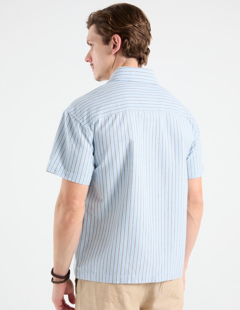 Camisa casual de algodón manga corta para hombre 6