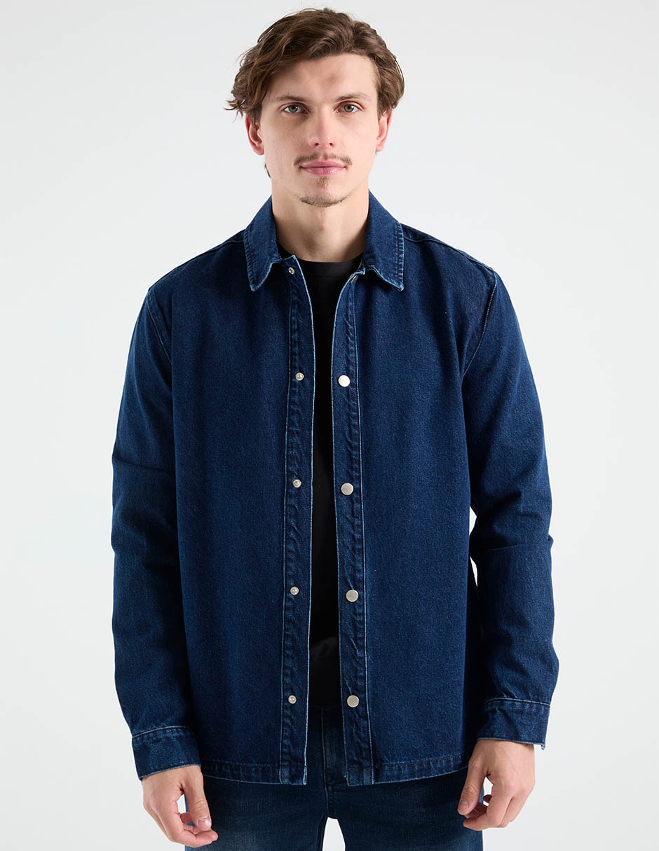 Sobrecamisa de algodón manga larga para hombre 2