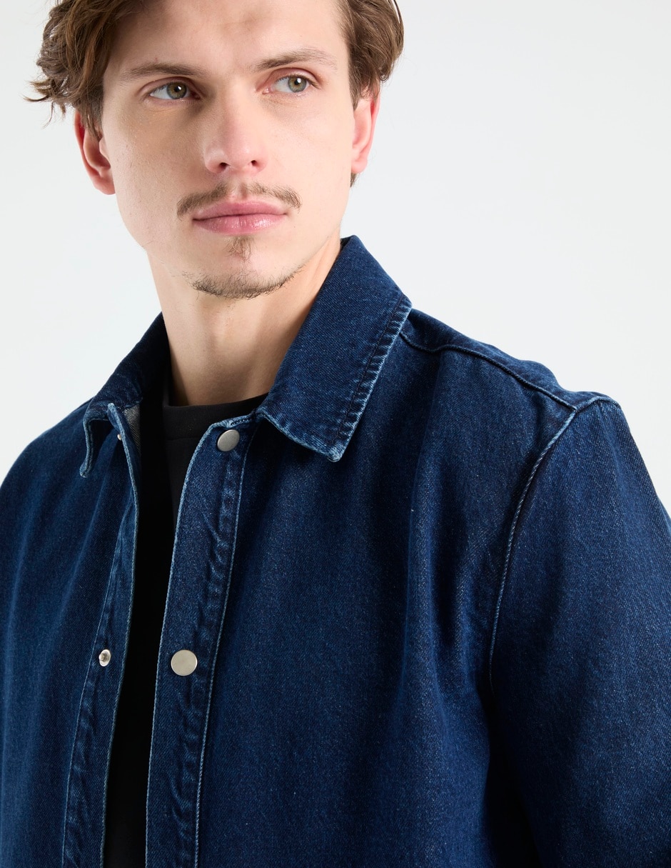 Sobrecamisa de algodón manga larga para hombre 4