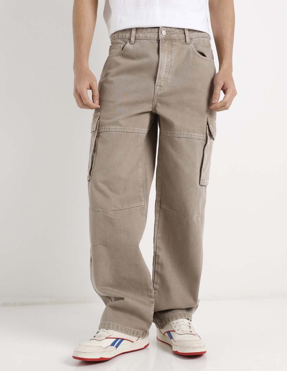 Jeans cargo relaxed para hombre