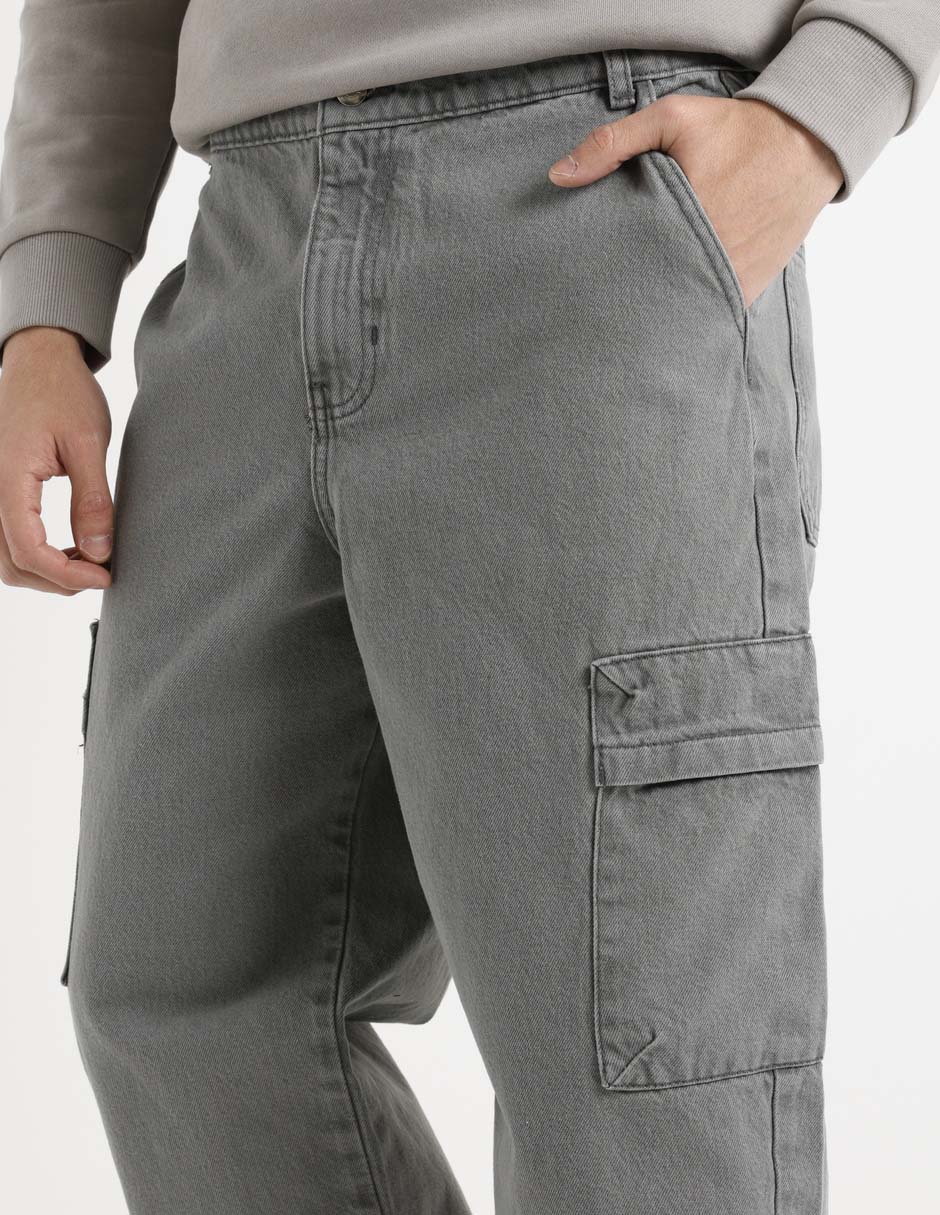 Jeans cargo baggy para hombre 4