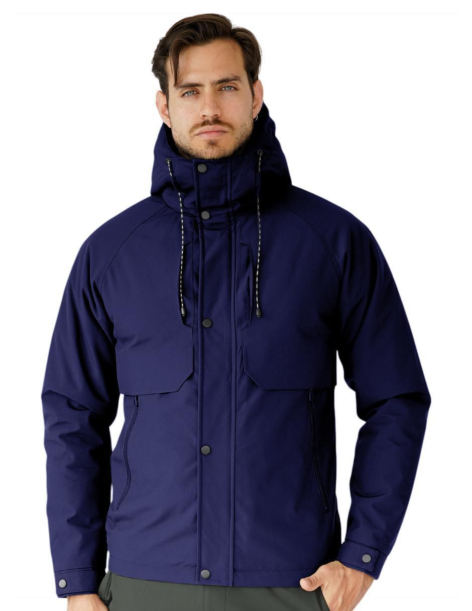 Chamarra casual con capucha para hombre