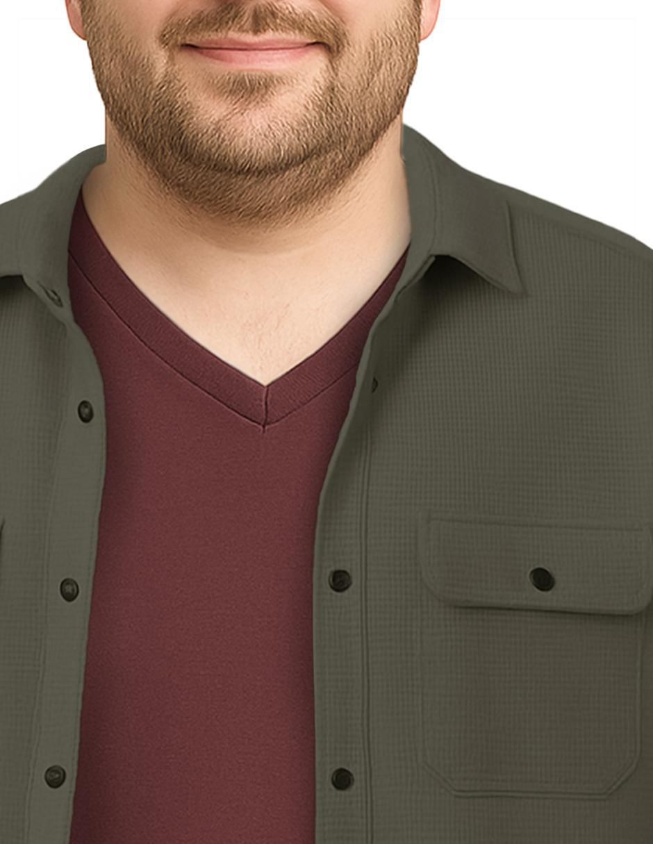 "camisa/sobrecamisa" casual roosevelt "de" (si aplica) mezcla de materiales "manga" larga "para hombre"