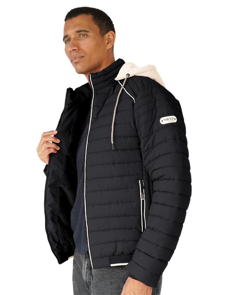 Chamarra capitonada capucha desmontable para hombre 2