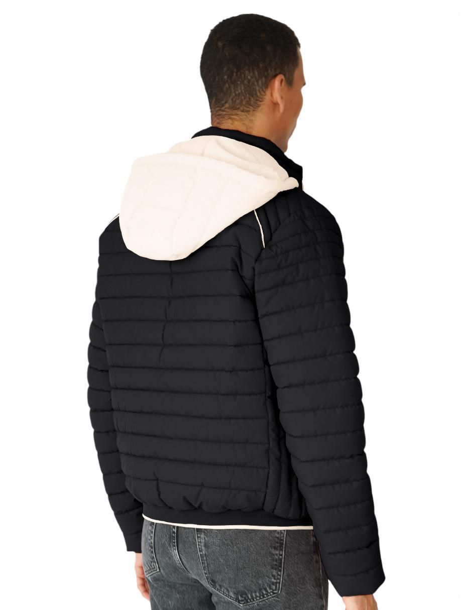 Chamarra capitonada capucha desmontable para hombre 3