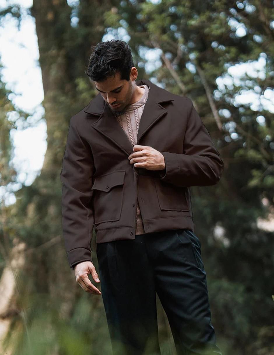 Chamarra casual con bolsillos para hombre 7