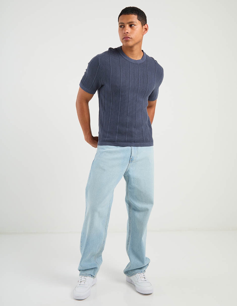 Jeans baggy lavado claro para hombre