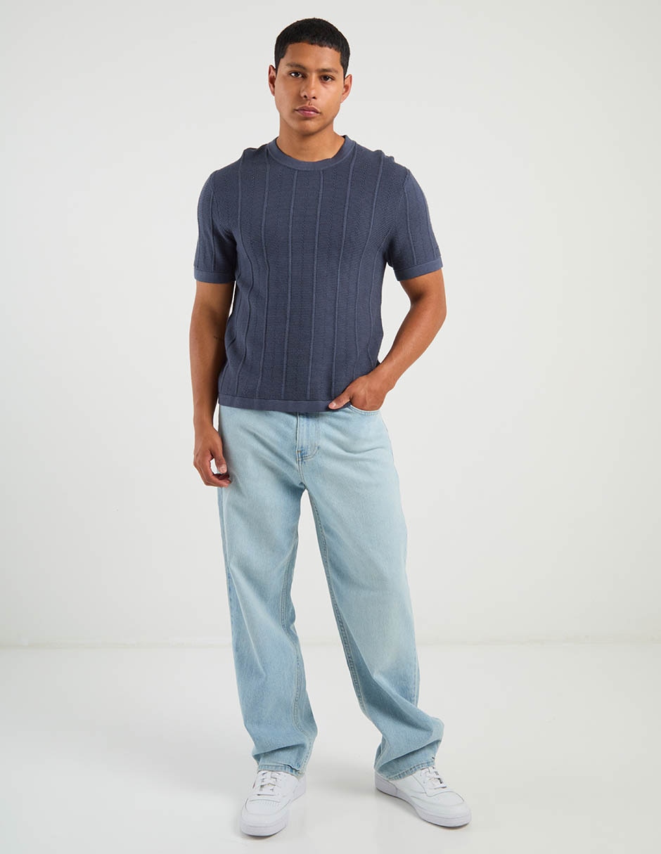 Jeans baggy lavado claro para hombre 3