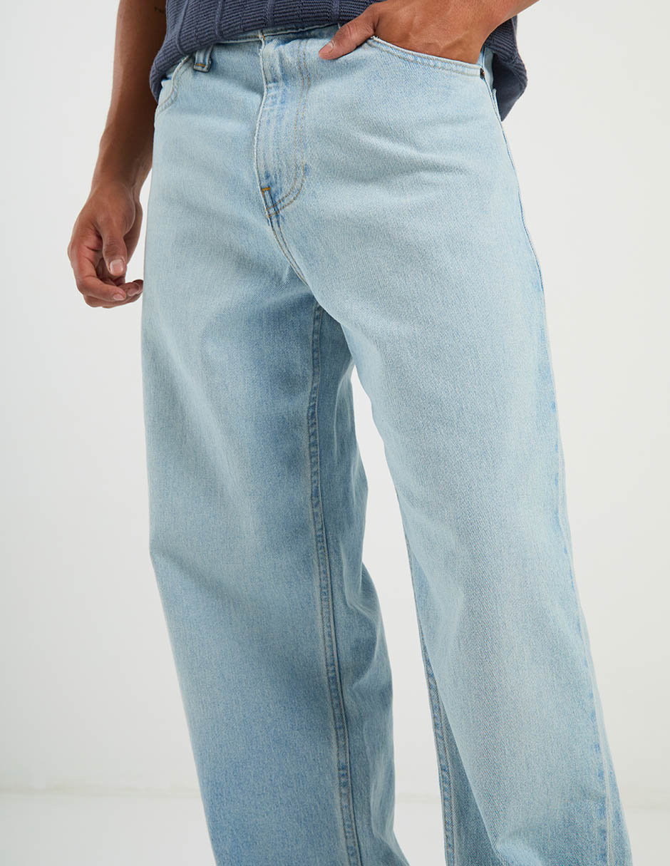 Jeans baggy lavado claro para hombre 5