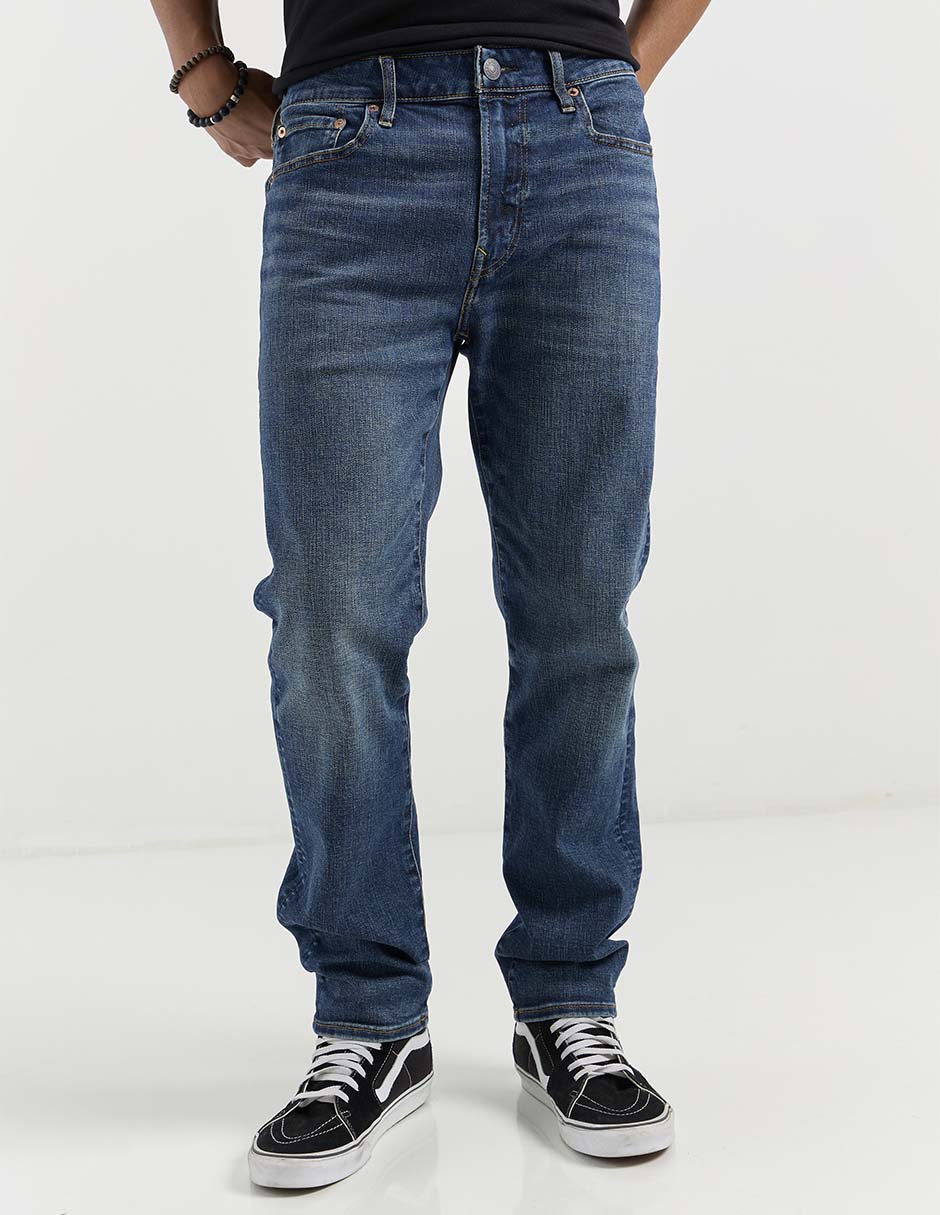 Jeans straight lavado medio para hombre 2