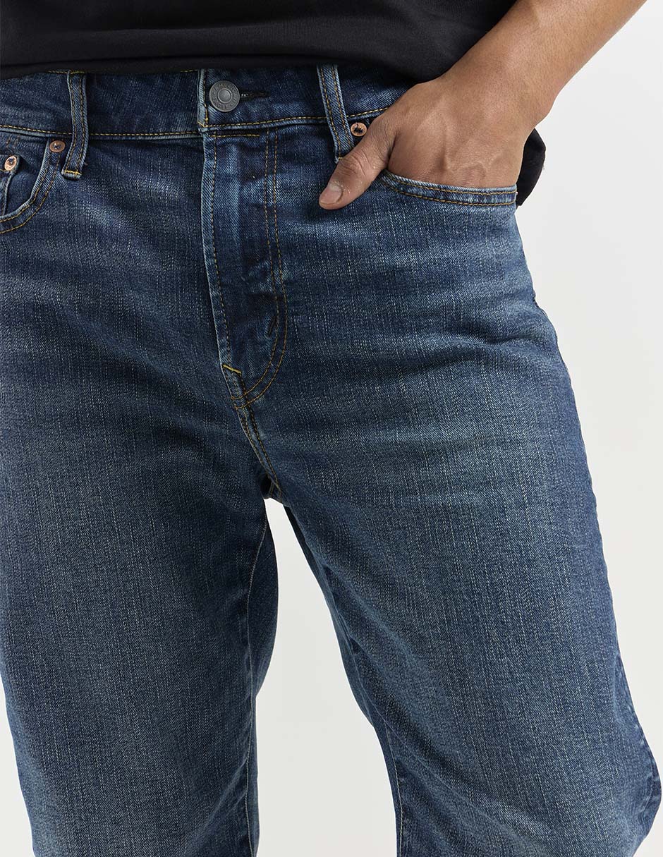 Jeans straight lavado medio para hombre 4