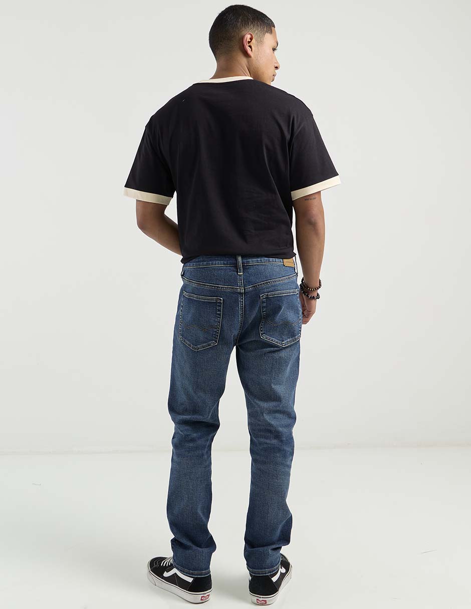 Jeans straight lavado medio para hombre 6