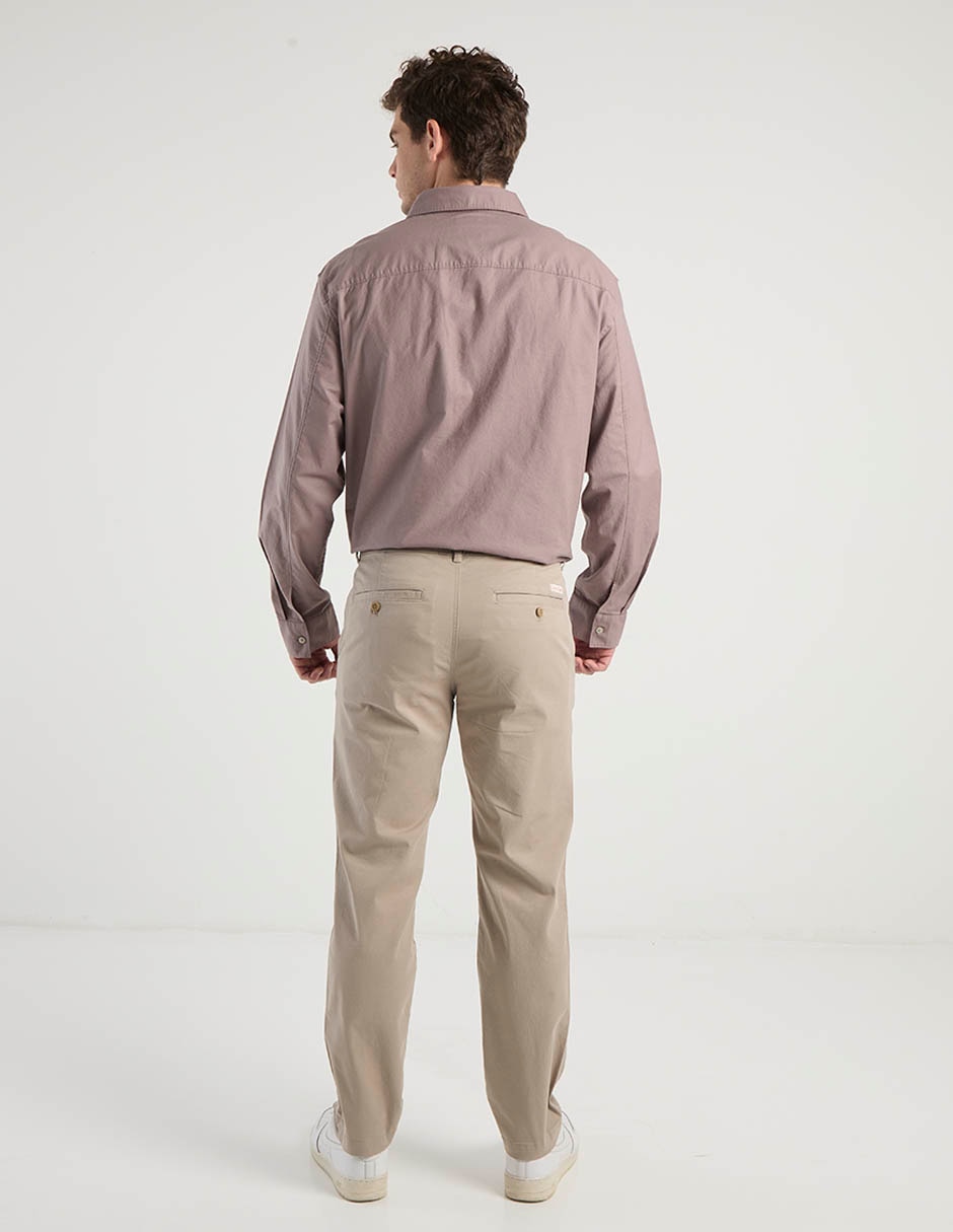 Pantalón casual chino regular de algodón para hombre 6