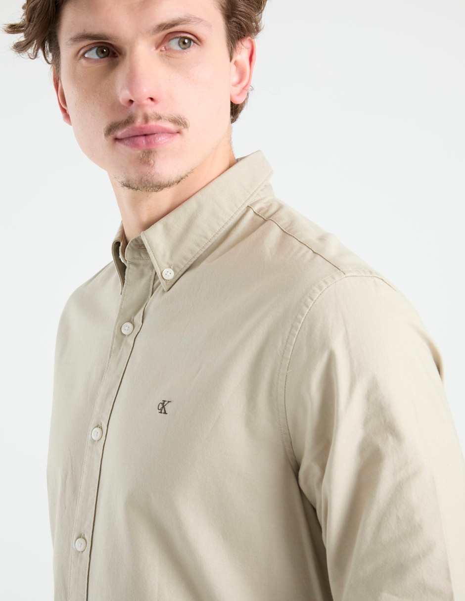 Camisa casual de algodón manga larga para hombre 4