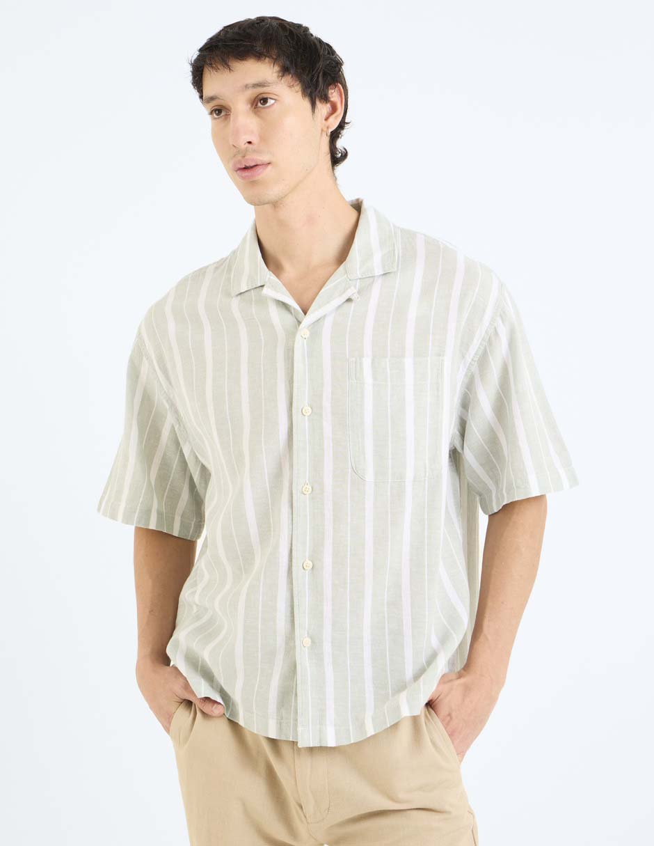 Camisa casual de algodón manga corta para hombre Camisa casual de algodón manga corta para hombre