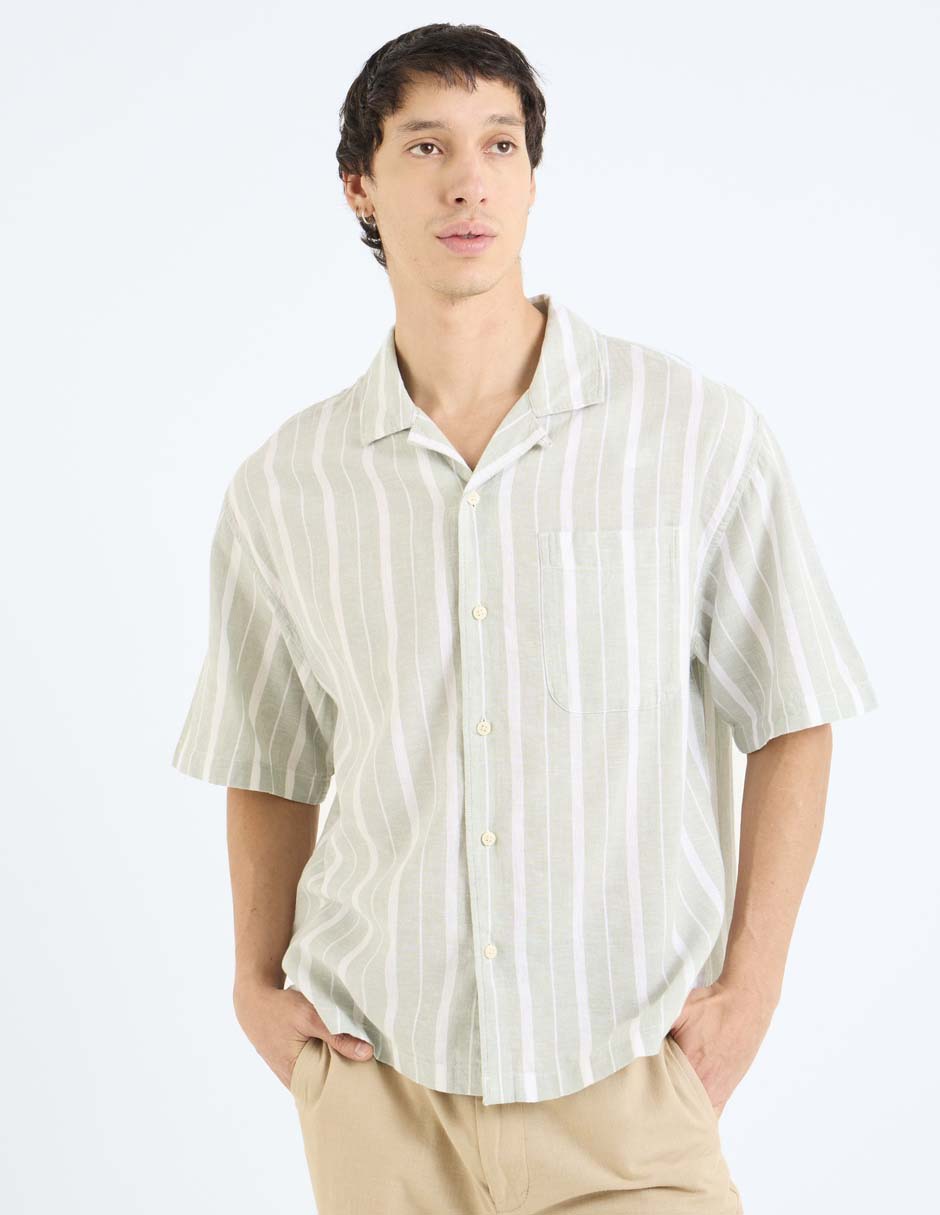Camisa casual de algodón manga corta para hombre 2