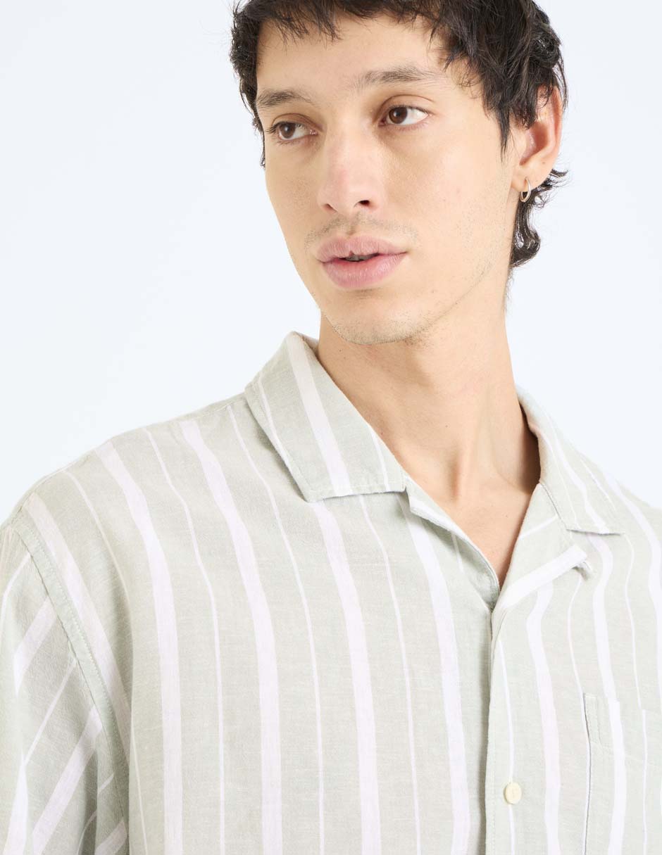 Camisa casual de algodón manga corta para hombre 4