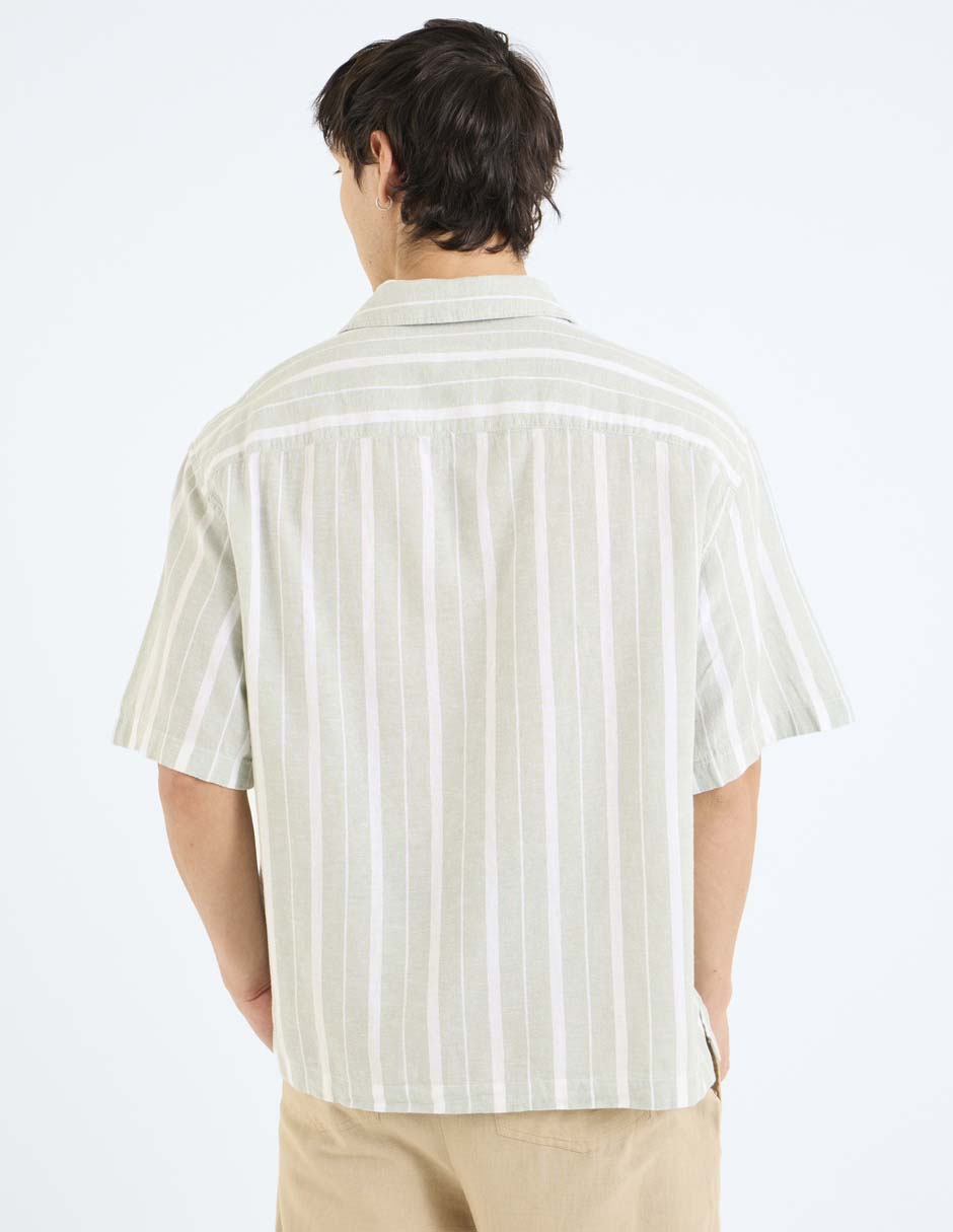 Camisa casual de algodón manga corta para hombre 6