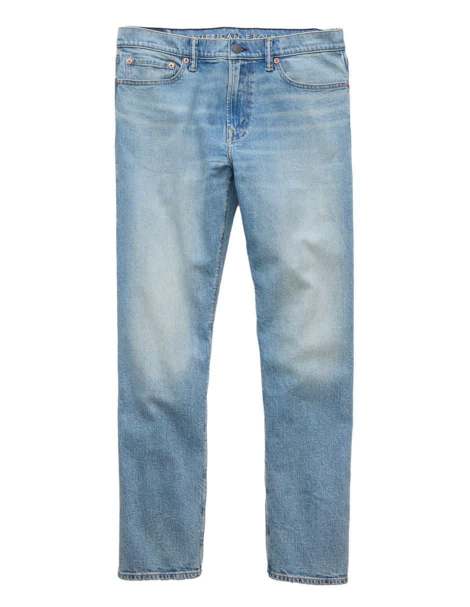 Jeans straight deslavado para hombre 3