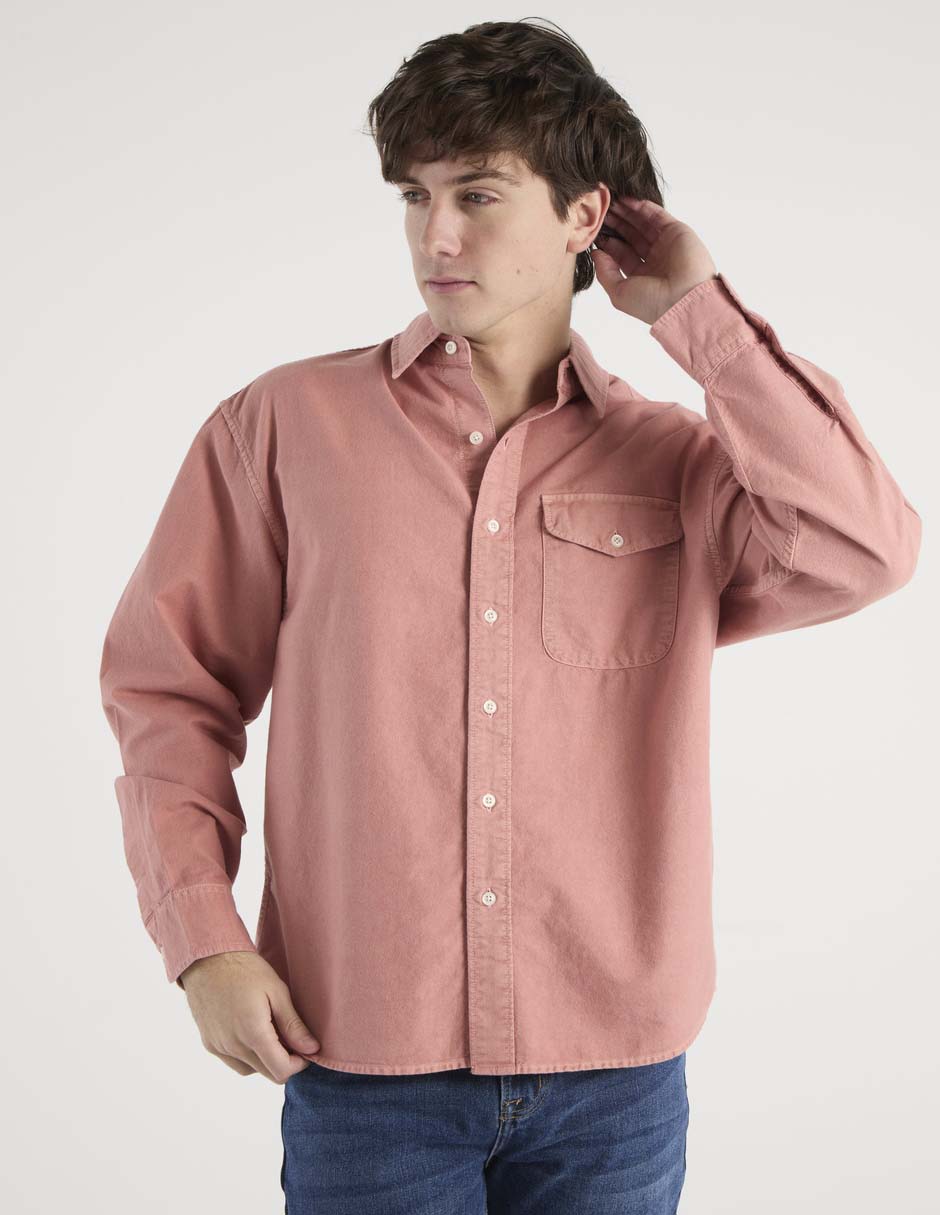 Camisa casual de algodón manga larga para hombre 2