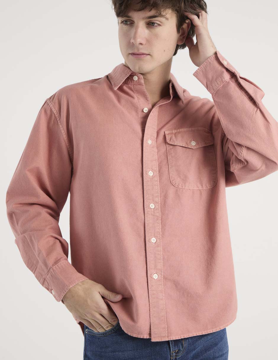 Camisa casual de algodón manga larga para hombre 5