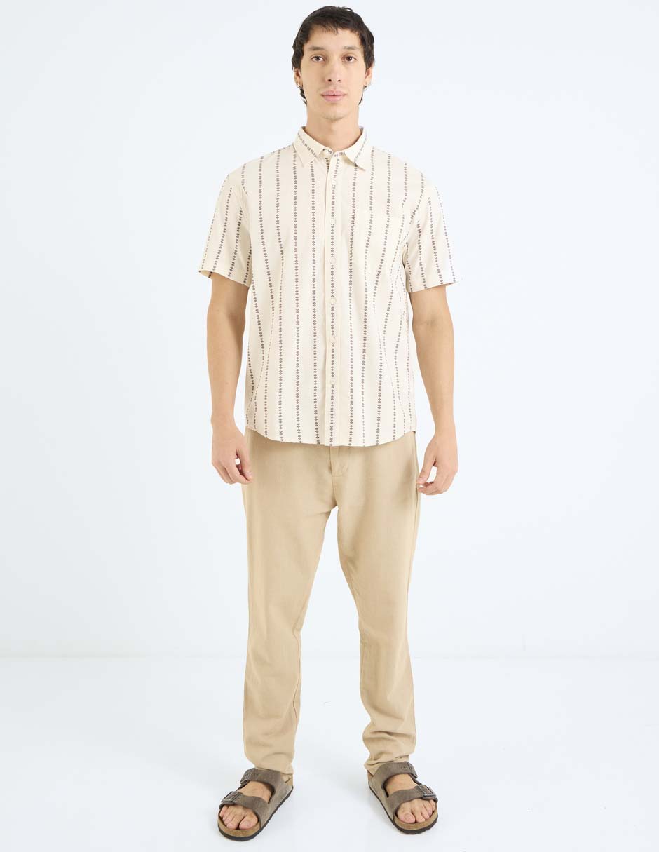 Camisa Casual de algodón manga corta para hombre 3