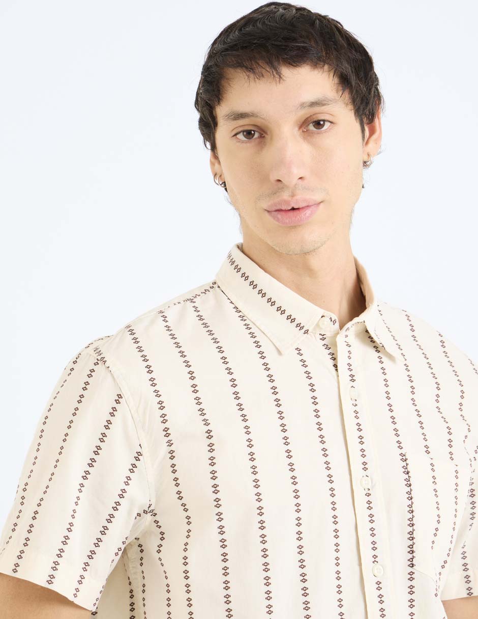 Camisa Casual de algodón manga corta para hombre 4