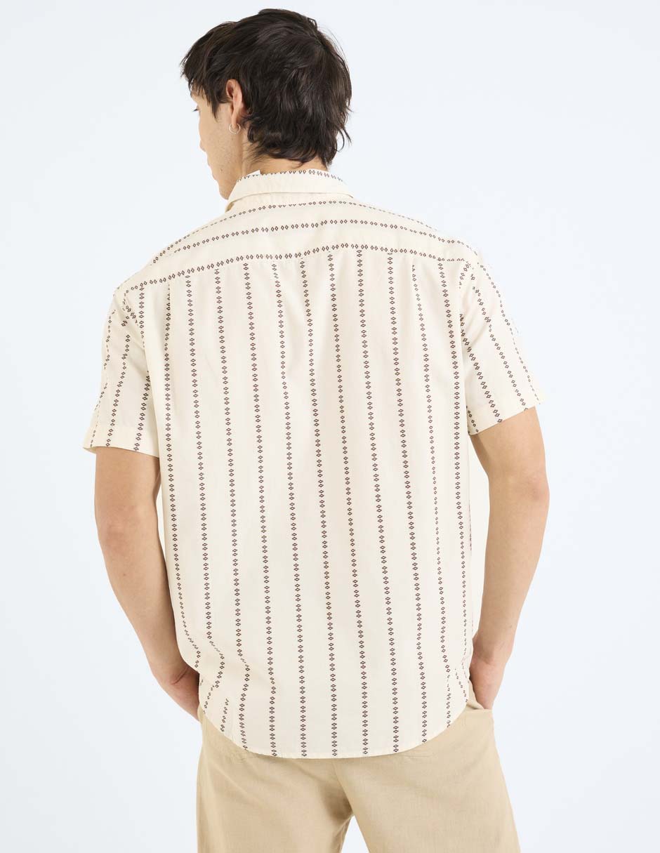 Camisa Casual de algodón manga corta para hombre 6