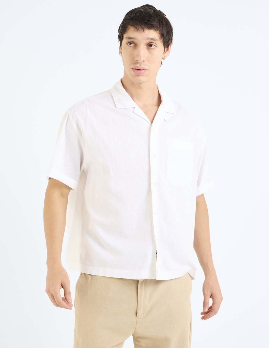Camisa Casual de algodón manga corta para hombre 2