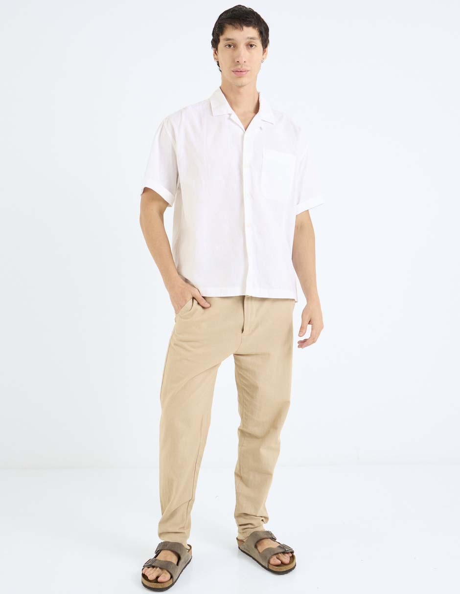 Camisa Casual de algodón manga corta para hombre 3