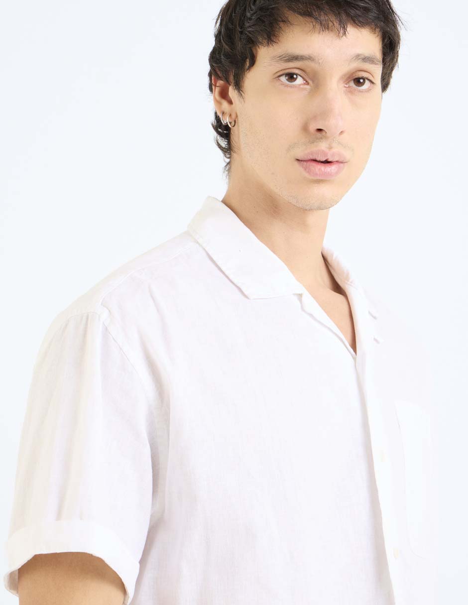 Camisa Casual de algodón manga corta para hombre 4