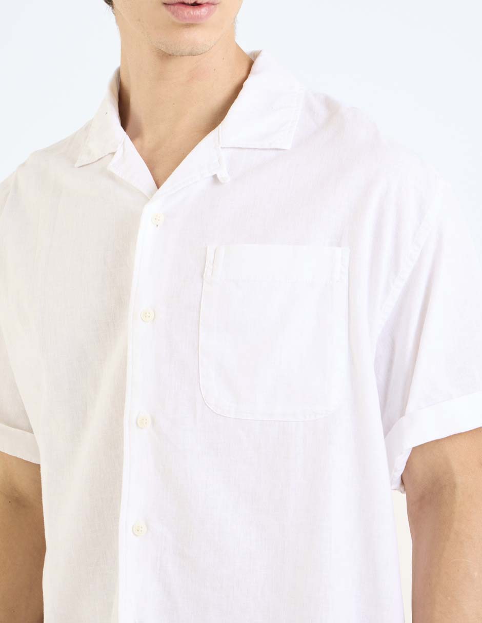 Camisa Casual de algodón manga corta para hombre 5