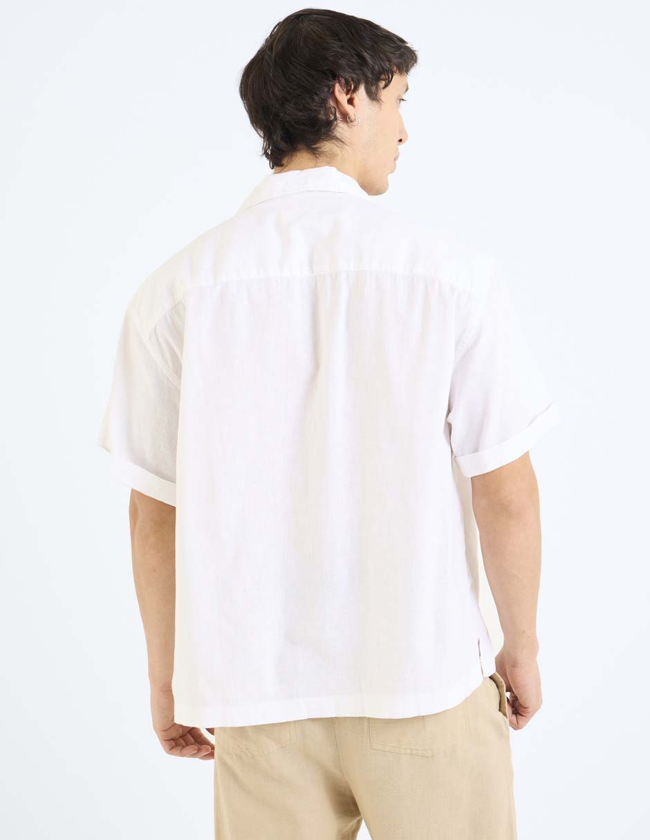 Camisa Casual de algodón manga corta para hombre 6